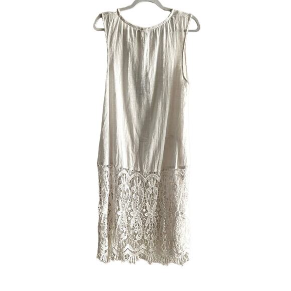 XCVI Women's size M White Bohemian Lace Bottom Dress Beachy Cover Up New! - Picture 4 of 5